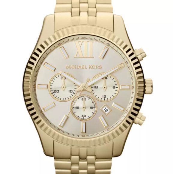 Michael Kors Men's Lexington Chronograph Gold-Tone - Picture 1 of 3